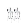 Kit 2 Banqueta Alta Preta Cozinha Gourmet Americana Balcão:branco - 1