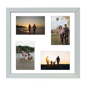 Quadro Multifotos 8 Fotos de 10x15 Paspatur Branco 30x30