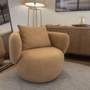 Ver imagem 1 de Poltrona Aro Giratória Bouclê 85cm 71cm X 91cm Amarelo Mostarda