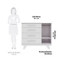 Ver imagem 4 de Cômoda 1 Porta e 4 Gavetas 100% Mdf Kakau Retrô Espresso Móveis