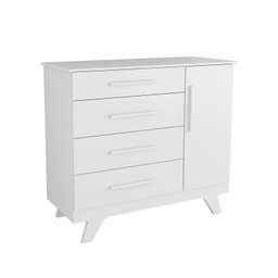 Cômoda 1 Porta e 4 Gavetas 100% Mdf Kakau Retrô Espresso Móveis - 3