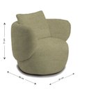 Ver imagem 3 de Poltrona Aro Giratória Bouclê 85cm 71cm X 91cm Verde Oliva