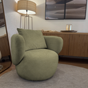 Ver imagem 1 de Poltrona Aro Giratória Bouclê 85cm 71cm X 91cm Verde Oliva