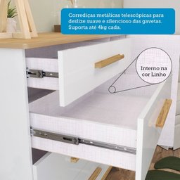 Cômoda 1 Porta e 4 Gavetas 100% Mdf Kakau Retrô Espresso Móveis - 8