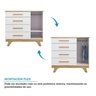 Cômoda 1 Porta e 4 Gavetas 100% Mdf Kakau Retrô Espresso Móveis - 5