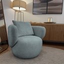 Ver imagem 1 de Poltrona Aro Giratória Bouclê 85cm 71cm X 91cm Azul