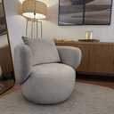 Ver imagem 1 de Poltrona Aro Giratória Bouclê 85cm 71cm X 91cm Cinza