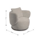 Ver imagem 3 de Poltrona Aro Giratória Bouclê 85cm 71cm X 91cm Cinza