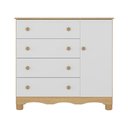 Ver imagem 7 de Cômoda Infantil 95cm 1 Porta e 4 Gavetas Dengo Multimóveis Mp4439 Madeirado/branco