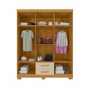 Ver mais imagens de Guarda-Roupa Casal 6 Portas 2 Gavetas e Cômoda 5 Gavetas Itapema Off White/Carvalho Americano