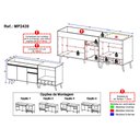 Ver imagem 2 de Kit Balcão de Cozinha para Pia e Balcão para Cooktop/Forno 190cm Florença Multimóveis MP2439