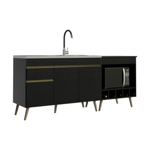 Kit Balcão de Cozinha para Pia e Balcão para Cooktop/Forno 190cm Florença Multimóveis MP2439