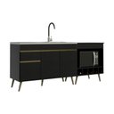Ver imagem 1 de Kit Balcão de Cozinha para Pia e Balcão para Cooktop/Forno 190cm Florença Multimóveis MP2439