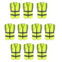 Ver imagem 1 de Colete Faixa Sinalizador Refletivo Kit 10 Unidades Trabalho EPI Segurança Blusao Ziper Fluorescente