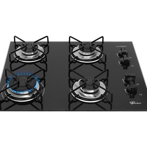 Cooktop a Gás Fischer 4 Bocas Fit Line Trempe Esmaltada Aramado
