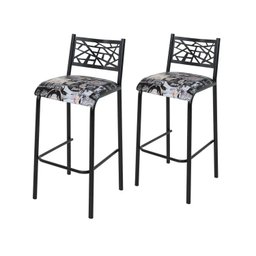 Conjunto 2 Banquetas com Assento Fixo para Cozinha - 2 Conjunto 2 Banquetas com Assento Fixo para Cozinha - 2