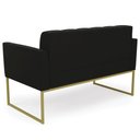 Ver imagem 7 de Sofá Namoradeira Base Industrial Dourado Ana Suede Preto - Ibiza