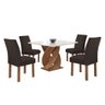 Mesa de Jantar 4 Lugares Luna Canela com Vidro 100% Mdf Chocolate/off White/veludo Marrom - Cel Móve - 2