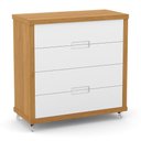 Ver imagem 4 de Dormitório Tutto New 2 Portas, Cômoda 4 Gavetas e Berço Branco Soft/freijó com Capitonê e Colch