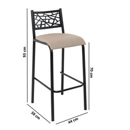 Conjunto 2 Banquetas com Assento Fixo para Cozinha - 4