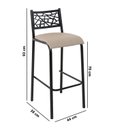 Ver imagem 4 de Conjunto 2 Banquetas com Assento Fixo para Cozinha Preto/Bege