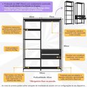 Ver imagem 5 de Armário Multiuso de Lavanderia Modulado 135cm 2 Peças Multimóveis Mp5058 Preto