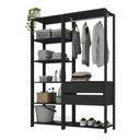 Ver imagem 6 de Armário Multiuso de Lavanderia Modulado 135cm 2 Peças Multimóveis Mp5058 Preto