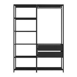Armário Multiuso de Lavanderia Modulado 135cm 2 Peças Multimóveis Mp5058 Preto - 2