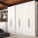 Ver imagem 1 de Guarda-Roupa 6 Portas 2 Gavetas com Chave 210x47x219cm Presence Branco