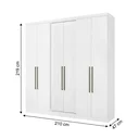 Ver imagem 3 de Guarda Roupa Casal 6 Portas e 2 Gavetas 219 x 210cm Presence Branco