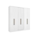 Ver imagem 2 de Guarda-Roupa 6 Portas 2 Gavetas com Chave 210x47x219cm Presence Branco