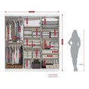Ver imagem 3 de Guarda-Roupa 6 Portas 2 Gavetas com Chave 210x47x219cm Presence Branco