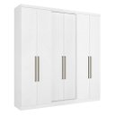 Ver imagem 2 de Guarda Roupa Casal 6 Portas e 2 Gavetas 219 x 210cm Presence Branco