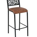 Ver imagem 3 de Conjunto 2 Banquetas com Assento Fixo para Cozinha Preto/Caramelo