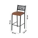 Ver imagem 4 de Conjunto 2 Banquetas com Assento Fixo para Cozinha Preto/Caramelo