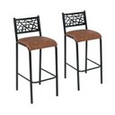 Ver imagem 1 de Conjunto 2 Banquetas com Assento Fixo para Cozinha Preto/Caramelo