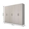 Guarda-roupa Casal Vaticano 6 Portas 2 Gavetas Branco - Panorama Móveis - 3