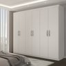 Guarda-roupa Casal Vaticano 6 Portas 2 Gavetas Branco - Panorama Móveis - 1