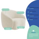 Ver imagem 5 de Kit Divã Recamier Orgânico França 250cm Lado Esquerdo e Poltrona Amore Bouclé