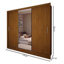 Ver imagem 4 de Guarda-roupa Casal Colie 3 Portas 3 Gavetas com Espelho Cinamomo - Panorama Móveis