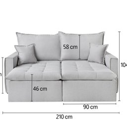 Sofá Cama Dallas 210 Cm sem Caixa - 4