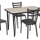Ver imagem 1 de Conjunto Sala de Jantar Mesa com 4 Cadeiras Antonia Preto/Nude