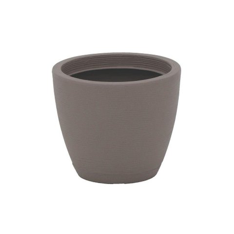 Vaso com Prato Tramontina Asteca 24 Cm em Polietileno Concreto Tramontina