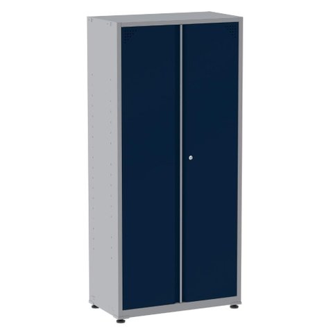 Armário Alto 2 Portas Pandin 80 Cm (largura) Inmetro Estrutura Aço Cinza e Portas Azul C/ Chave