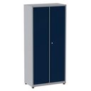 Ver imagem 1 de Armário Alto 2 Portas Pandin 80 Cm (largura) Inmetro Estrutura Aço Cinza e Portas Azul C/ Chave