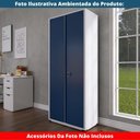 Ver imagem 7 de Armário Alto 2 Portas Pandin 80 Cm (largura) Inmetro Estrutura Aço Cinza e Portas Azul C/ Chave