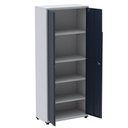 Ver imagem 2 de Armário Alto 2 Portas Pandin 80 Cm (largura) Inmetro Estrutura Aço Cinza e Portas Azul C/ Chave