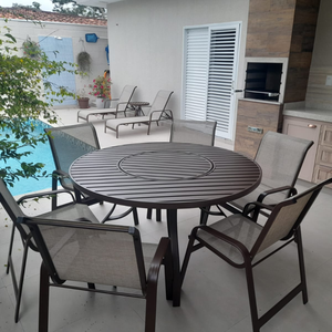 Jogo de Mesa Giratória com 6 Cadeiras Lótus