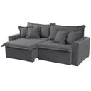 Ver imagem 4 de Sofá Cama Áustria 3 Lugares Retrátil Reclinável 210cm Veludo Cinza