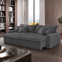 Ver imagem 1 de Sofá Cama Áustria 3 Lugares Retrátil Reclinável 210cm Veludo Cinza